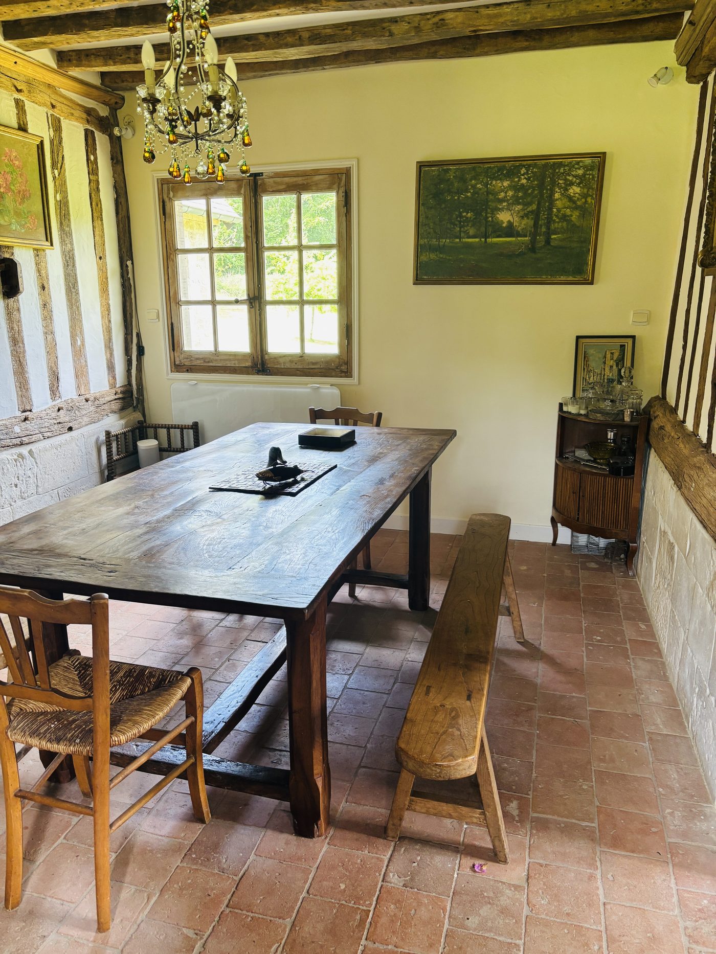 Salle a manger - grande table en chene